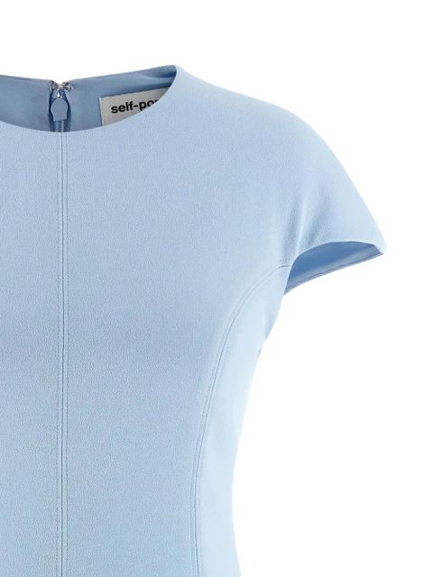 Self-Portrait crepe lace dress - Blue