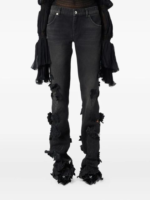 Blumarine floral-embelished jeans - Black - zdjęcie produktu nr 2