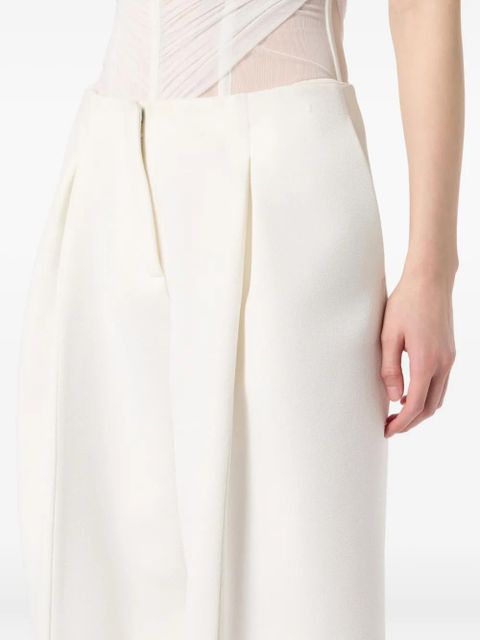 Blumarine pleated wide-leg trousers - White