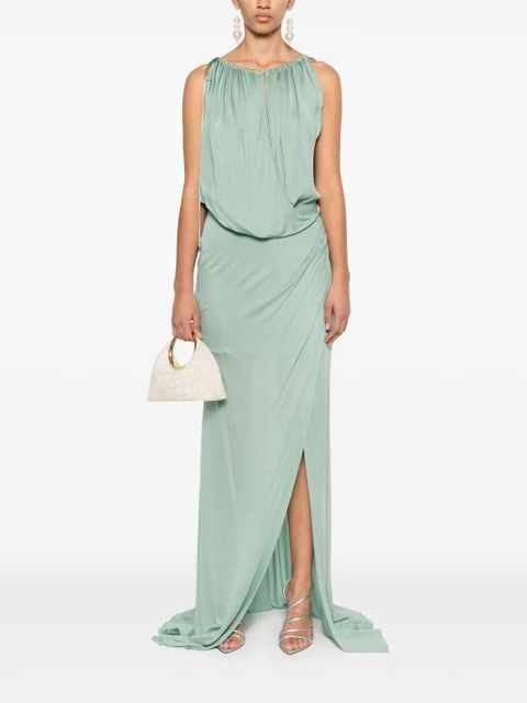 Blumarine draped-detail maxi dress - Green - zdjęcie produktu nr 2