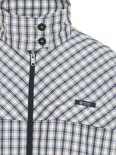 Prada checked-pattern zip-fastening jacket - Blue