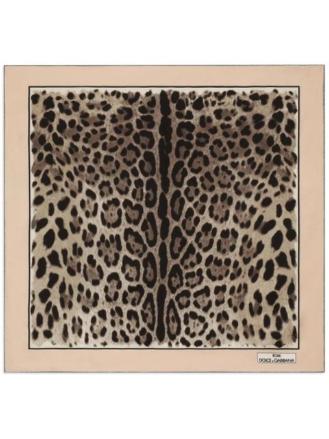 Dolce & Gabbana KIM DOLCE&GABBANA leopard-print twill scarf - Neutrals - zdjęcie produktu nr 1