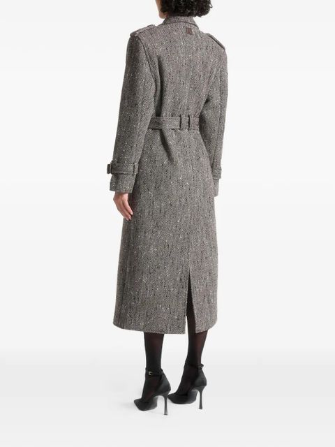Manière De Voir Soraya detachable-scarf trench coat - Grey