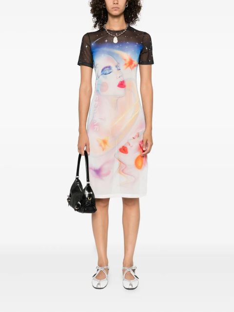 Casablanca printed midi dress - White