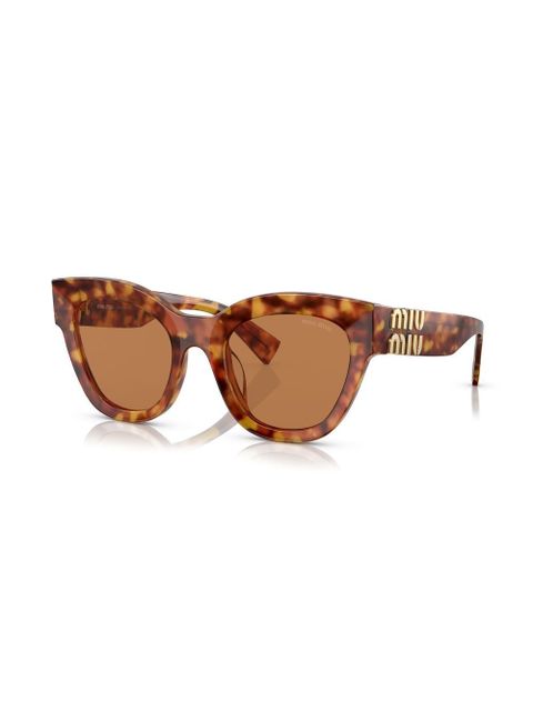 Miu Miu Eyewear tortoiseshell-effect cat-eye sunglasses - Green - zdjęcie produktu nr 2