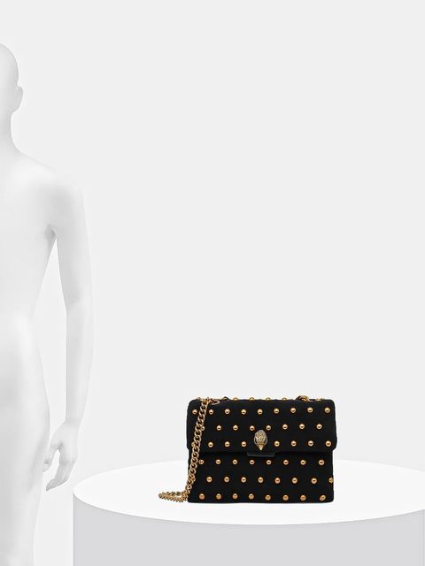 Kurt Geiger London torebka zamszowa KENSINGTON kolor czarny 5023005219