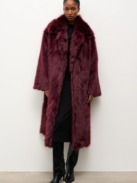 Answear.LAB płaszcz kolor bordowy