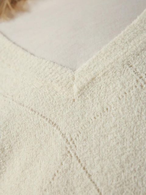 American Vintage diamond-knit V-neck sweater - Neutrals