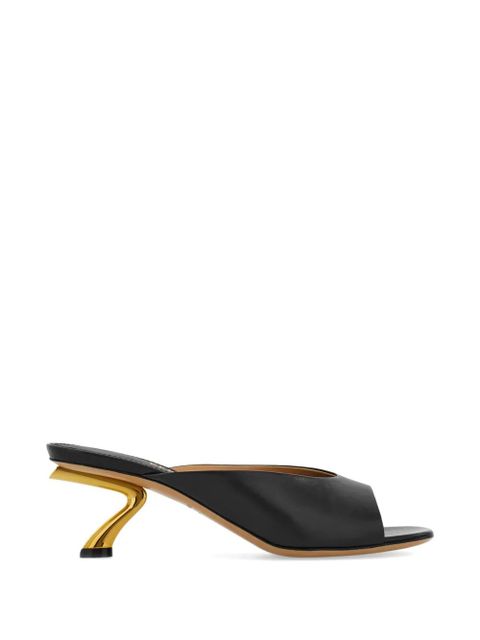 Ferragamo sculptural heel slides - Black - zdjęcie produktu nr 1