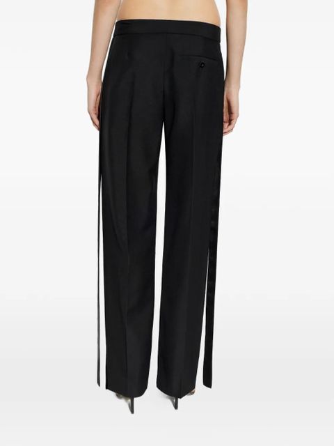 Alexander McQueen satin-trim draped trousers - Black