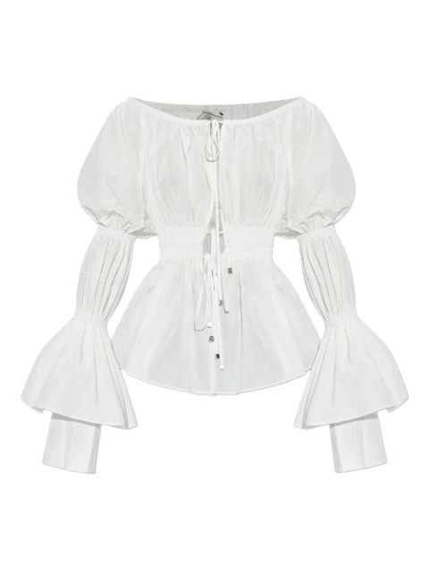 Blumarine off-shoulder puff-sleeve top - White - zdjęcie produktu nr 1