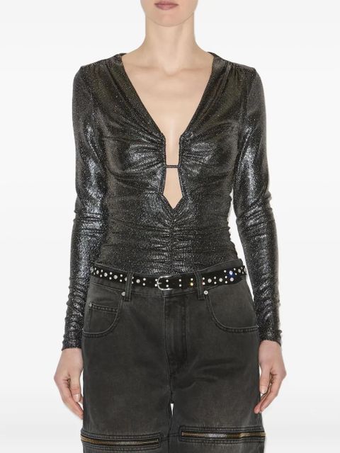 MARANT ÉTOILE Buffy metallic-effect blouse - Black