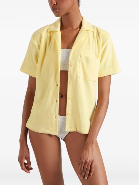 Hunza G Towelling resort shirt - Yellow