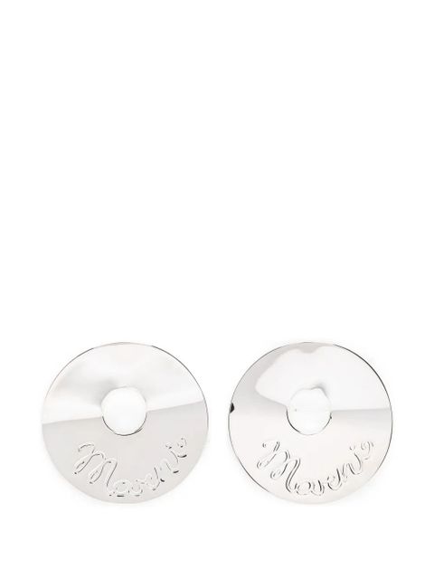 Marni logo round earrings - Silver - zdjęcie produktu nr 1
