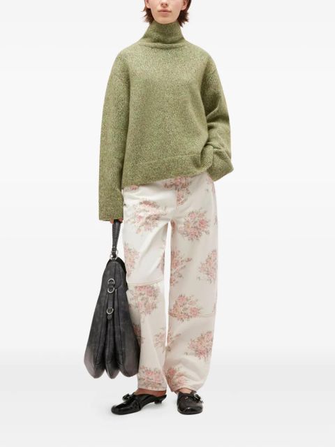 GANNI high-neck brushed pullover - Green - zdjęcie produktu nr 2