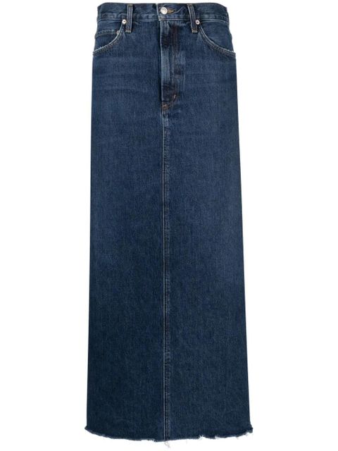AGOLDE Hilla A-line denim maxi skirt - Blue