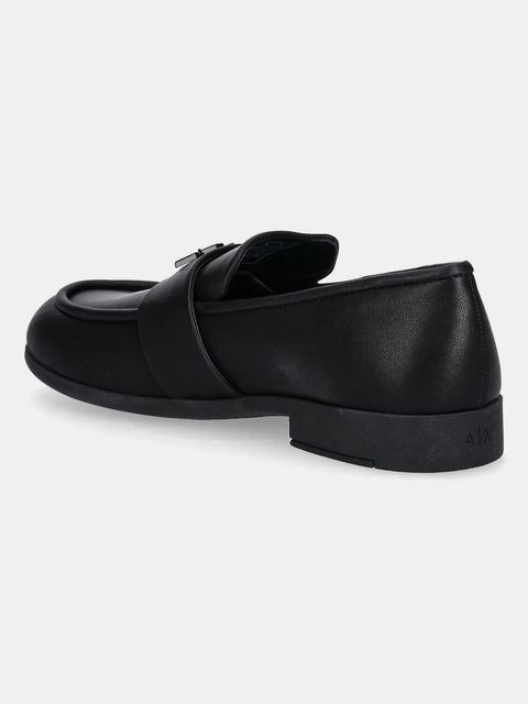 Armani Exchange mokasyny damskie kolor czarny na płaskim obcasie XW001635 AF13876 UC001 - zdjęcie produktu nr 2
