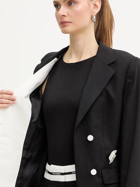 Karl Lagerfeld marynarka z dodatkiem wełny BW ESSENTIAL
