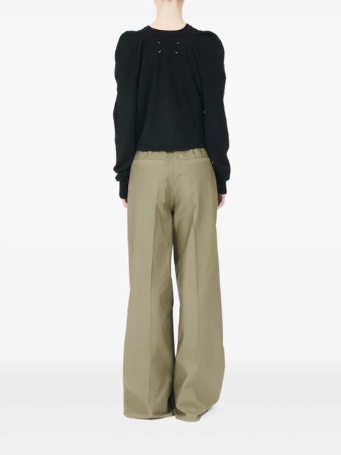 Maison Margiela puff-shoulder wool sweater - Black