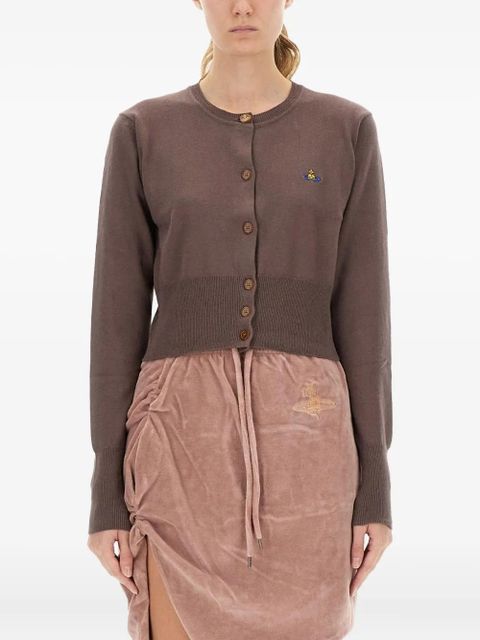 Vivienne Westwood Bea Orb-logo button-fastening cardigan - Brown - zdjęcie produktu nr 1