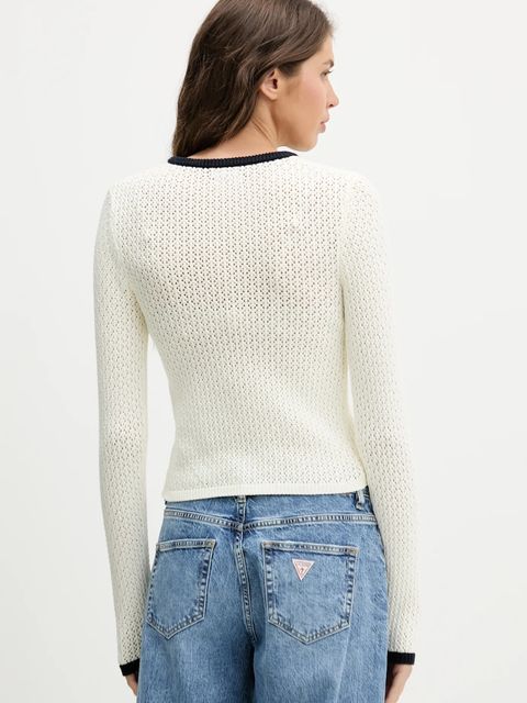 Guess Jeans sweter damski kolor beżowy ciepły W6RR24 Z4351 - zdjęcie produktu nr 2