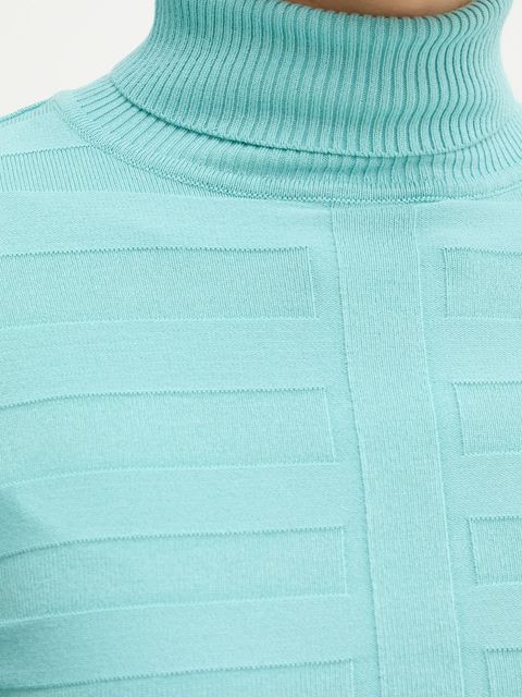 Morgan sweter MENTOS.M damski kolor turkusowy z golfem MENTOS.M