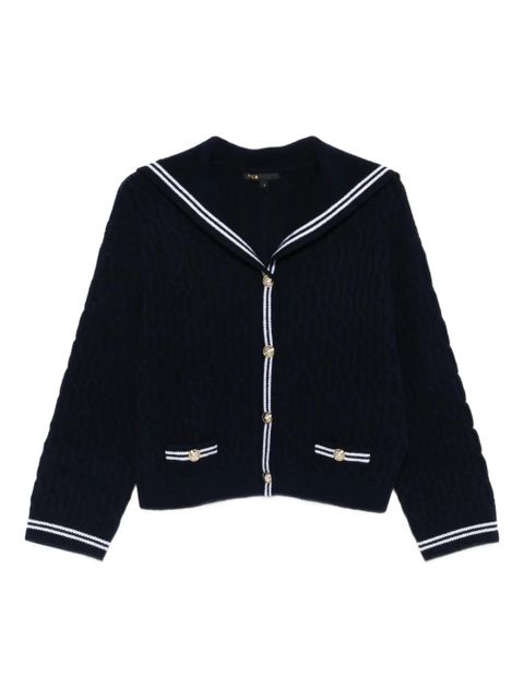 Maje cable-knit sailor-collar cardigan - Blue - zdjęcie produktu nr 1