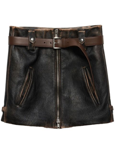Prada leather mini skirt - Black