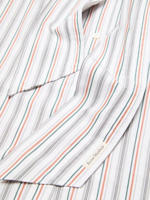 Acne Studios striped-pattern tie shirt - White