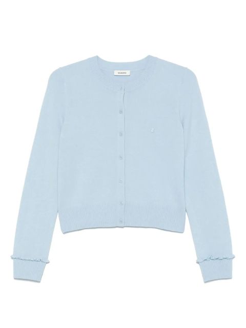 SANDRO ruffle-trim cardigan - Blue - zdjęcie produktu nr 1