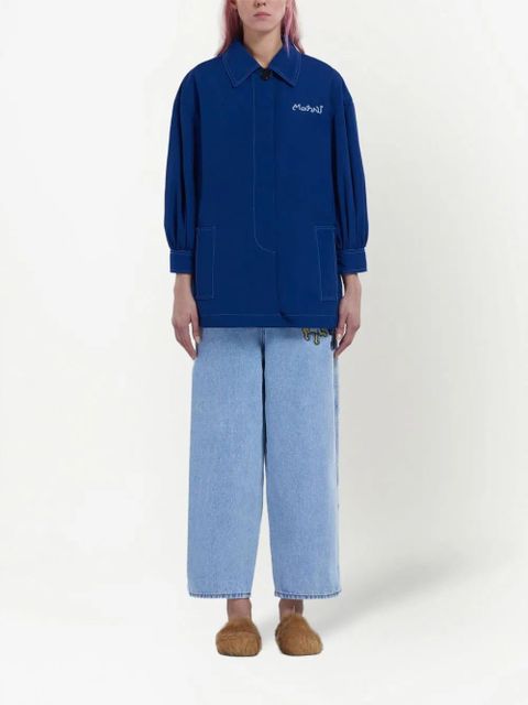Marni logo-embroidered jacket - Blue