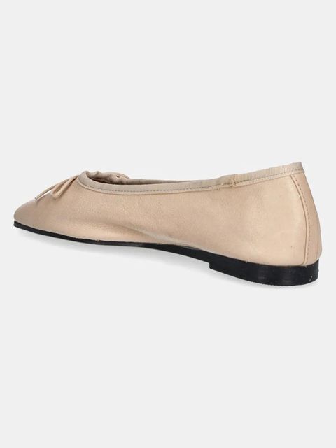 Tommy Hilfiger baleriny skórzane BALLERINA SOFT LEATHER kolor beżowy FW0FW08355