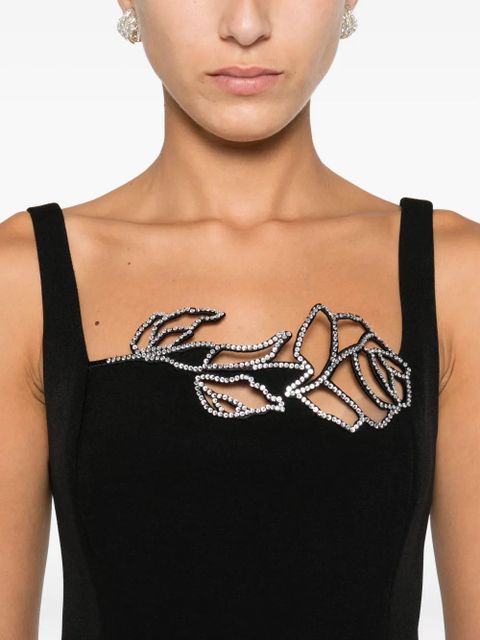 Blumarine rose-embellished dress - Black