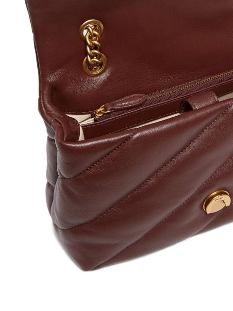 PINKO medium Love quilted bird cross body bag - Brown