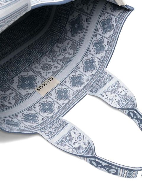 ALEMAIS Villa Romantica patterned tote bag - Blue