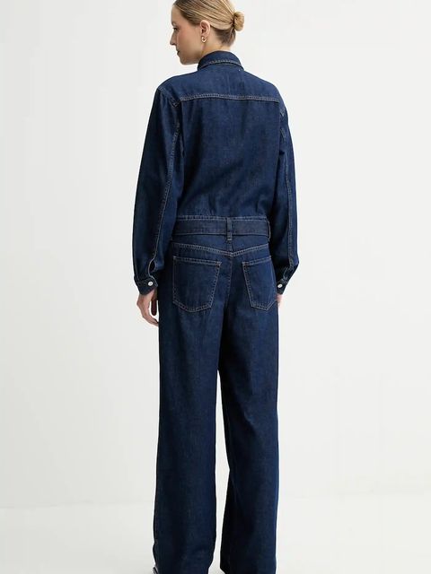 Marc O'Polo kombinezon jeansowy kolor granatowy bawełniany z kołnierzykiemm 5000006876