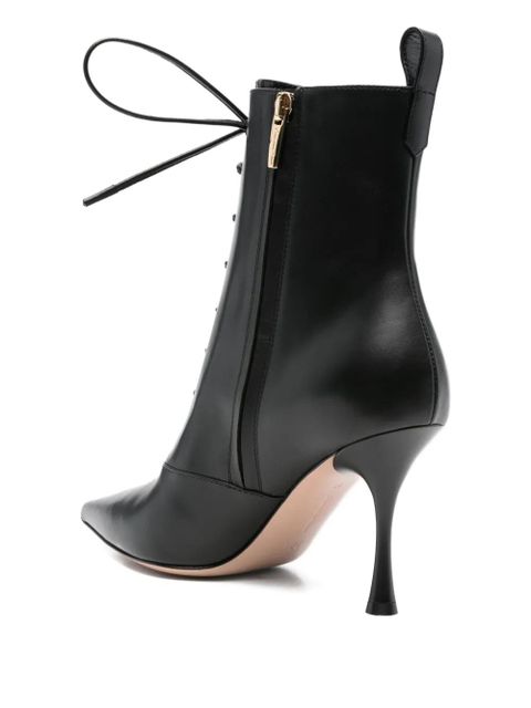 Gianvito Rossi 85mm lace-up pointed-toe boots - Black