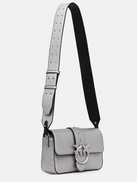 Pinko torebka skórzana kolor srebrny 104340 A2JT
