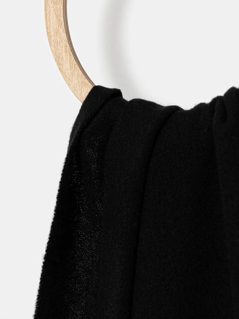 Bally szalik wełniany damski kolor czarny gładki WSC04W - zdjęcie produktu nr 2