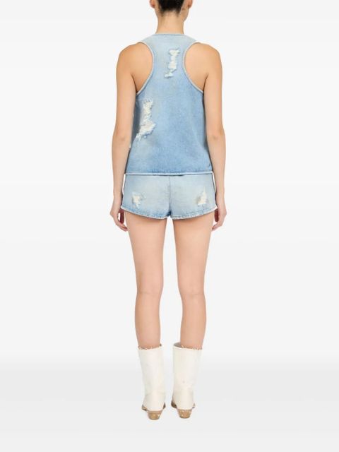 MM6 Maison Margiela distressed effect waistcoat - Blue