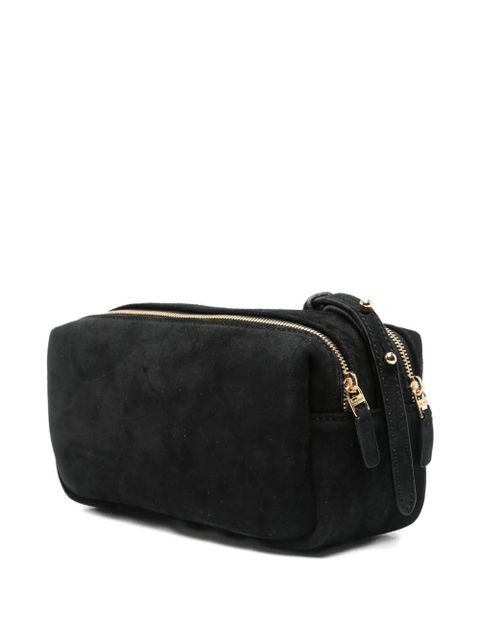 Elleme mini Trousse suede zip-top shoulder bag - Black