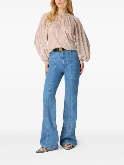 Missoni striped-pattern gathered-neckline blouse - Neutrals - zdjęcie produktu nr 2