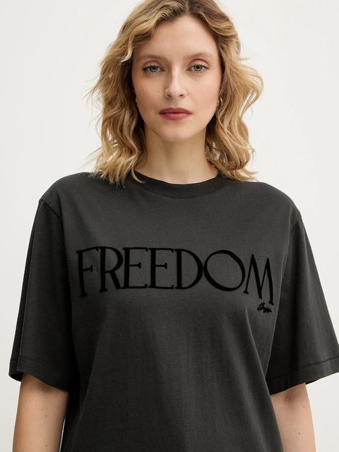 BOSS Orange t-shirt bawełniany damski kolor szary 50556993