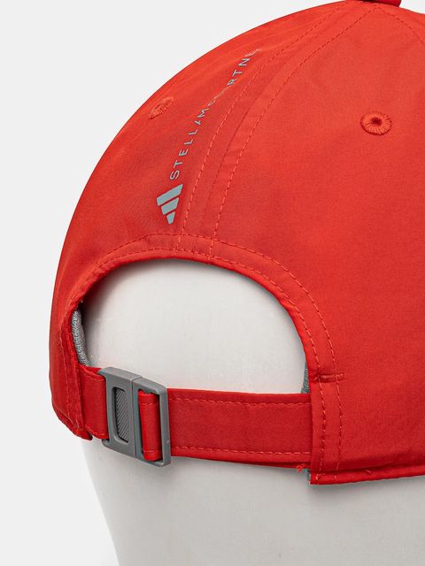 adidas by Stella McCartney czapka z daszkiem kolor czerwony gładka JN4859 - zdjęcie produktu nr 2