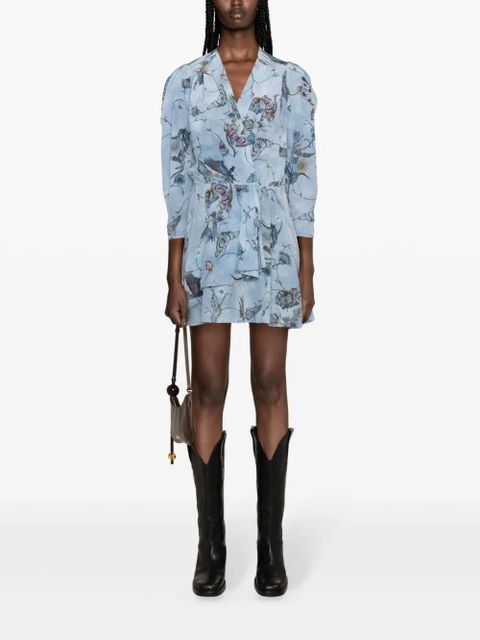 Zadig&Voltaire Rogers silk mini dress - Blue