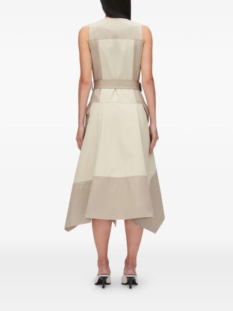 3.1 Phillip Lim belted button cotton midi dress - Neutrals