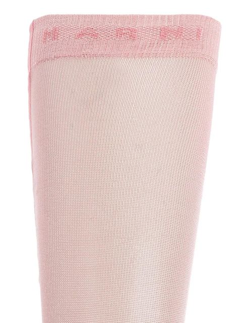 Marni logo-detail sheer socks - Pink - zdjęcie produktu nr 2