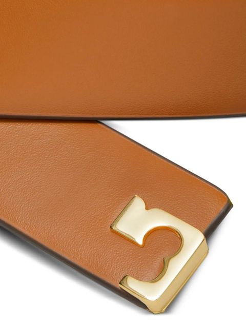 Tory Burch logo-buckle leather belt - Orange