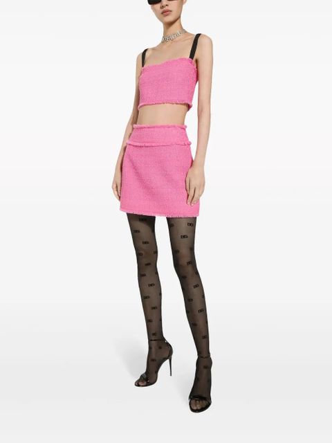 Dolce & Gabbana high-waist tweed miniskirt - Pink - zdjęcie produktu nr 2