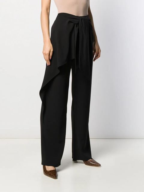 Chloé tie front wide leg trousers - Black
